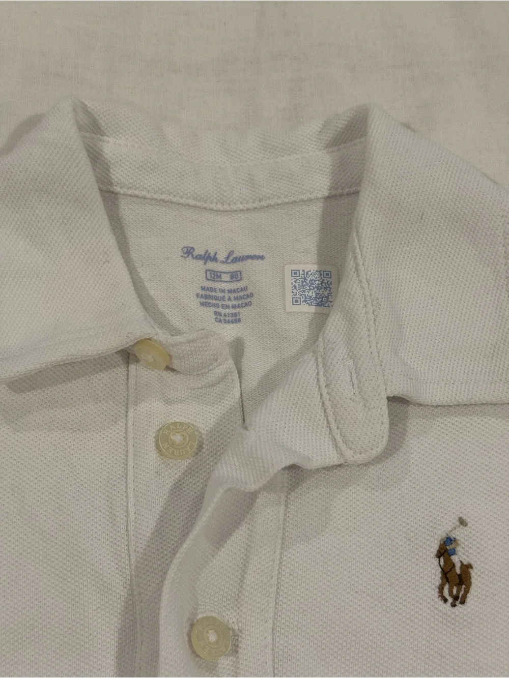 Ralph Lauren Kids Polo in White with Signature Logo